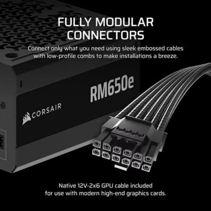 Corsair RMe Series RM650e 650W Fully Modular ATX 3.1 Low‑Noise Power Supply