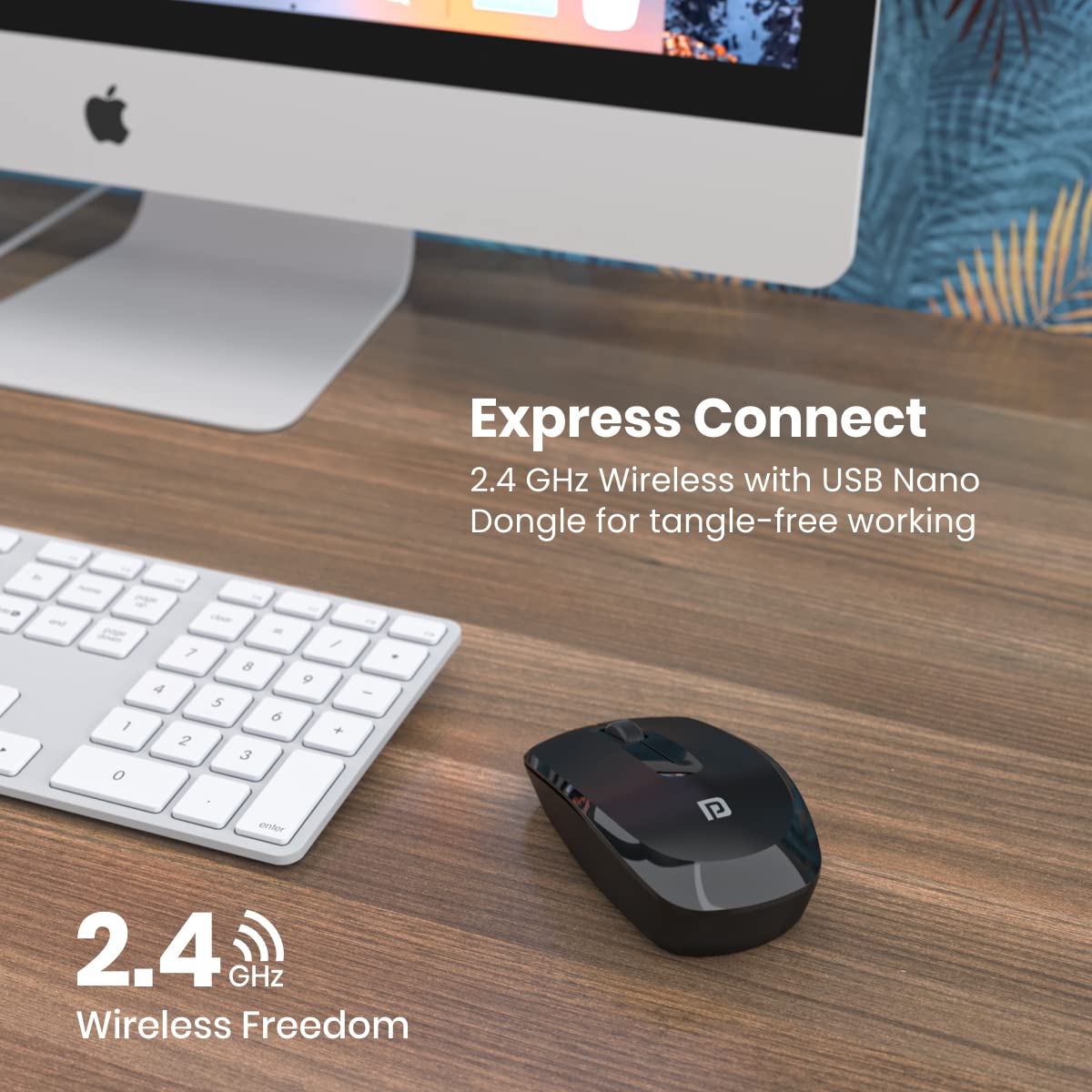 Portronics Toad 25 1200 DPI 2.4 GHz USB Optical Wireless Mouse - Black