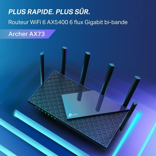 TP-Link AX5400 Archer AX73 Dual-Band 6-Stream Gigabit Wi-Fi 6 Router - Black