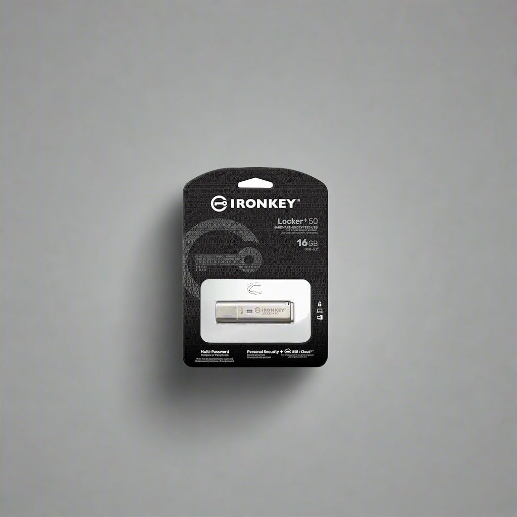 Kingston Ironkey Locker+ 50 16GB Encrypted USB Metal Casing Flash Drive