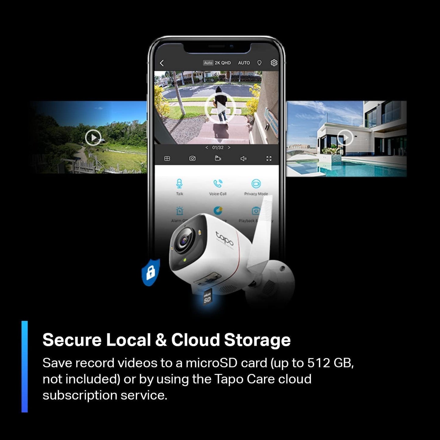 TP-Link ColorPro Tapo C325WB 4MP 2K QHD Weatherproof Outdoor Security Wi-Fi Camera - White