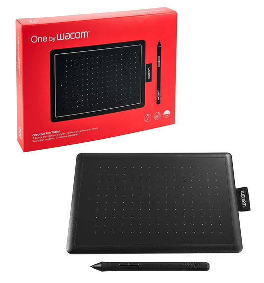 Wacom CTL-472 Small 6 x 3.5" Digital Drawing Graphics Tablet with Cordless Pen - Red & Black
