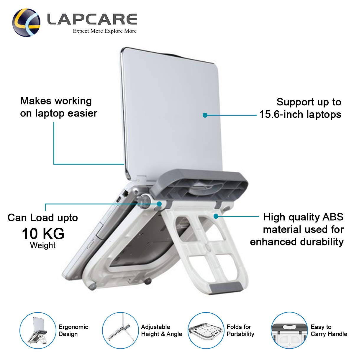 [RePacked] Lapcare Multi Functional Laptop Stand with Auto-Lock Joint