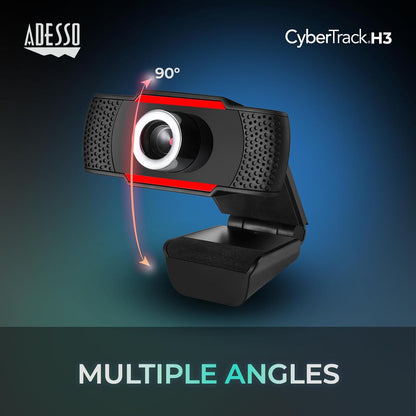 Adesso CyberTrack H3 Webcam with Manual-Focus for PC & Laptop