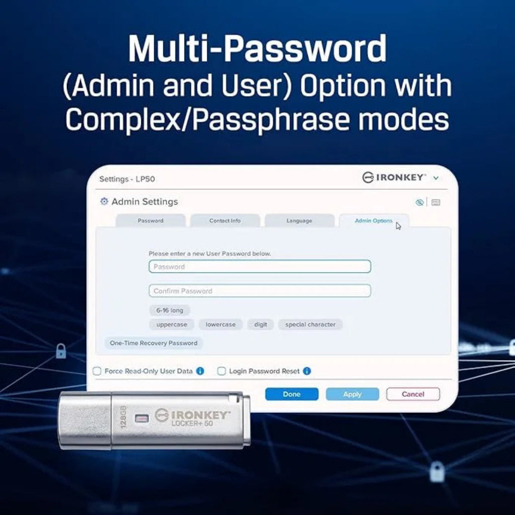Kingston Ironkey Locker+ 50 16GB Encrypted USB Metal Casing Flash Drive