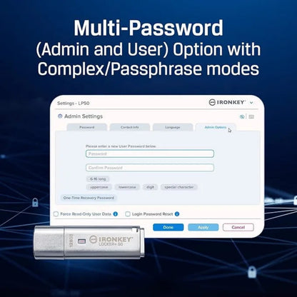 Kingston Ironkey Locker+ 50 16GB Encrypted USB Metal Casing Flash Drive