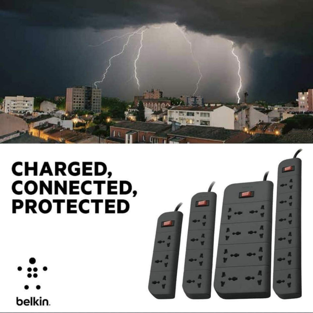 Belkin Economy Series 8-Socket Surge Protector Universal Socket - Grey
