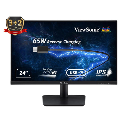 ViewSonic 24 Inch IPS FHD Professional Monitor USB Type-C and 2W Dual Speakers