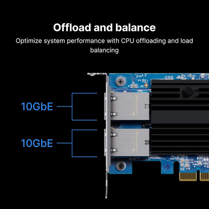 Synology E10G30-T2 Dual Port 10GbE PCIe 3.0 RJ45 Ethernet Network Card for NAS