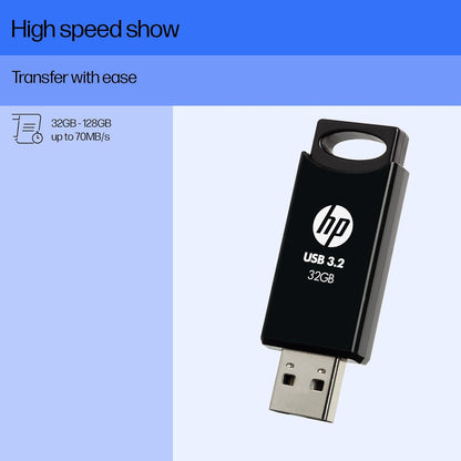 HP 712W 32GB USB 3.2 Flash Drive-Black