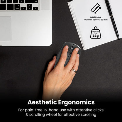 Portronics Toad 25 1200 DPI 2.4 GHz USB Optical Wireless Mouse - Black