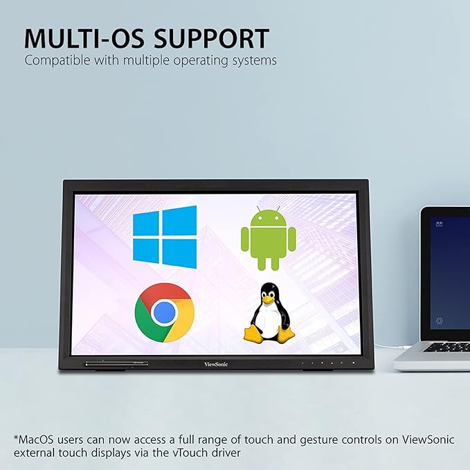 ViewSonic TD2223 22” FHD 75Hz VA Panel IR Touch Screen Monitor with Integrated Speakers