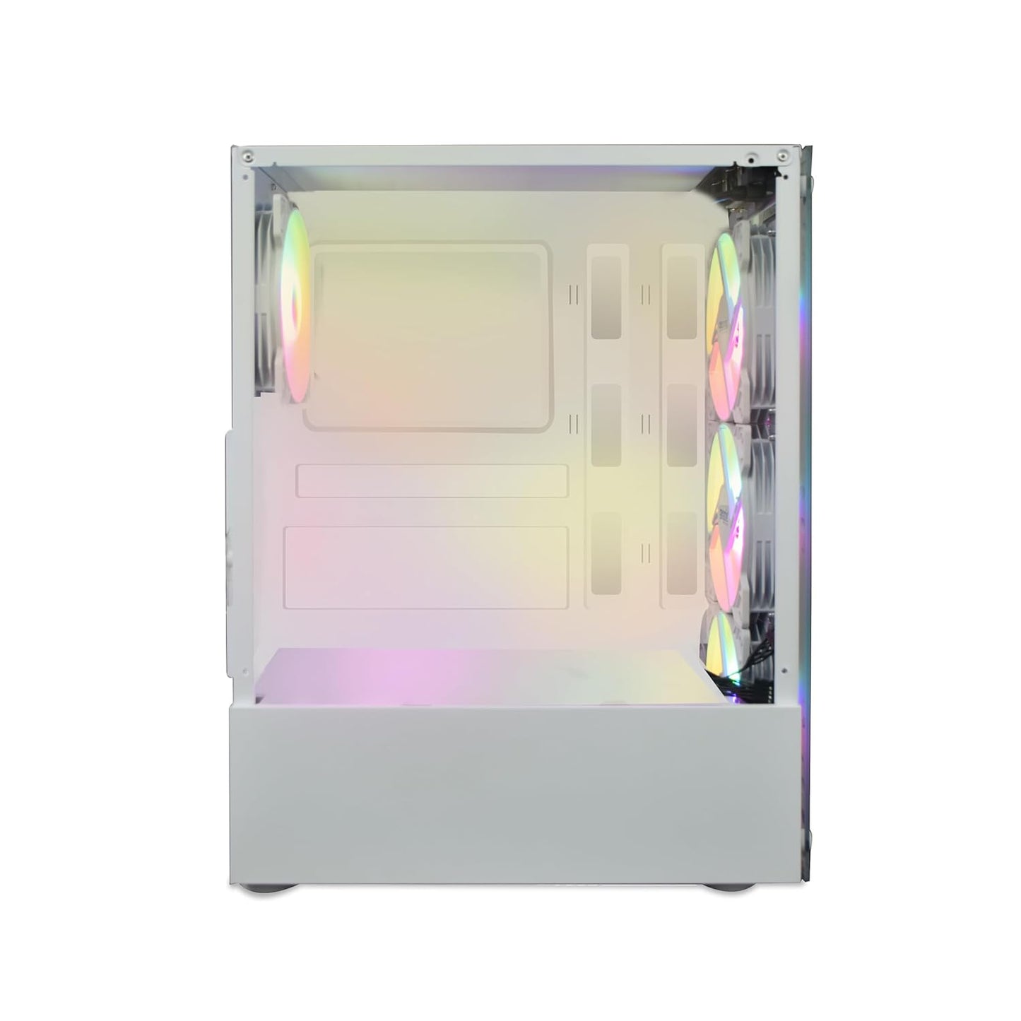 Geonix X20 Tempered Glass Computer Case 4 RGB Fans ATX Gaming Cabinet - White