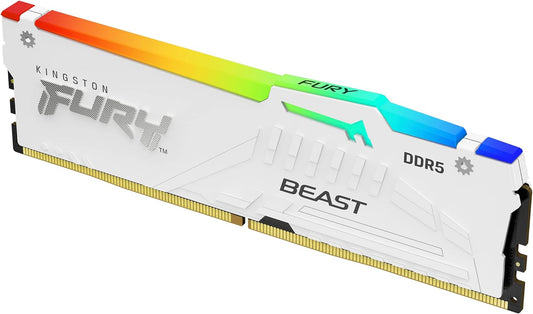 Kingston Fury Beast RGB 16GB DDR5 5600MHz CL40 DIMM Gaming Desktop Memory - White