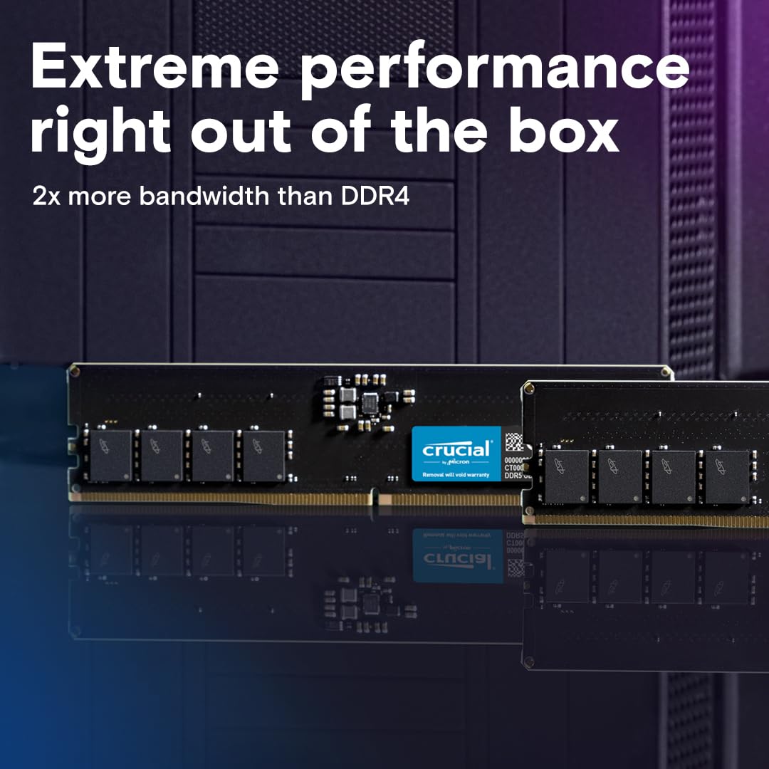 Crucial 16GB DDR5 RAM 5600MHz CL46 UDIMM Desktop Memory - tpstech.in