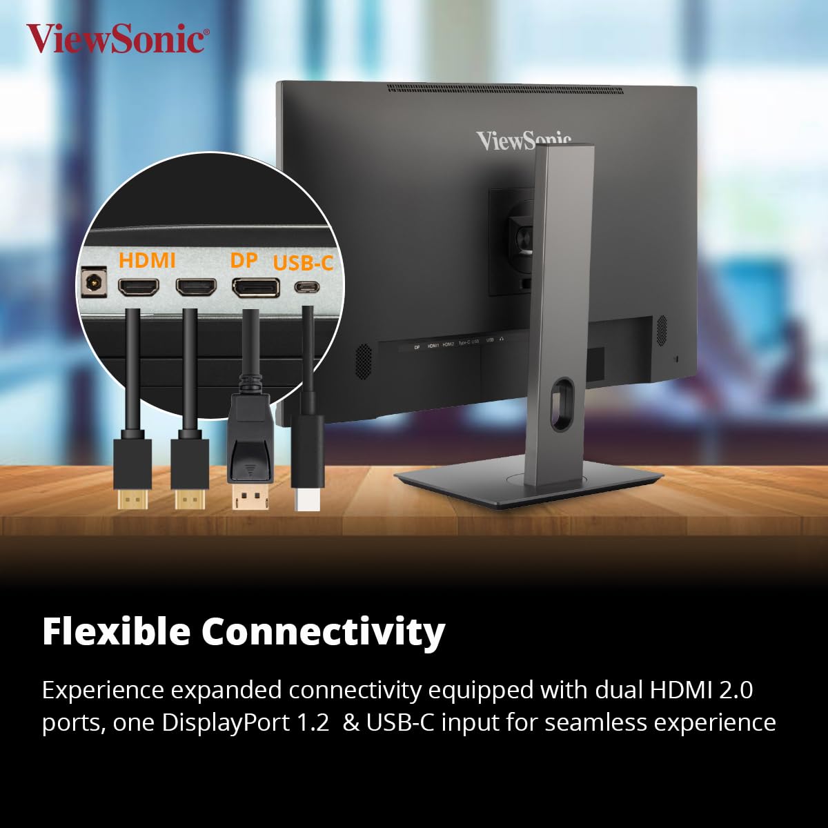 ViewSonic VX2762U-4K 27" 60Hz HDR10 4K UHD IPS HDR10 USB Type-C Monitor with Speakers