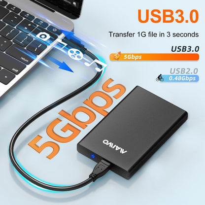MAIWO 2.5” USB 3.0 SATA External SSD HDD Enclosure - Black
