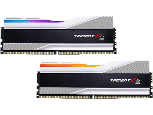 G.Skill Trident Z5 RGB 48GB (2x24GB) DDR5 RAM 8000MHz CL40 Desktop Memory - Metallic Silver