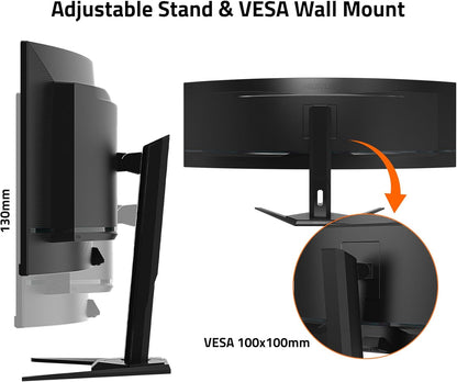 GIGABYTE AORUS CO49DQ 49" 144Hz 1440p DQHD HDR OLED Ultrawide Curved Gaming Monitor with Dual Speakers - Black