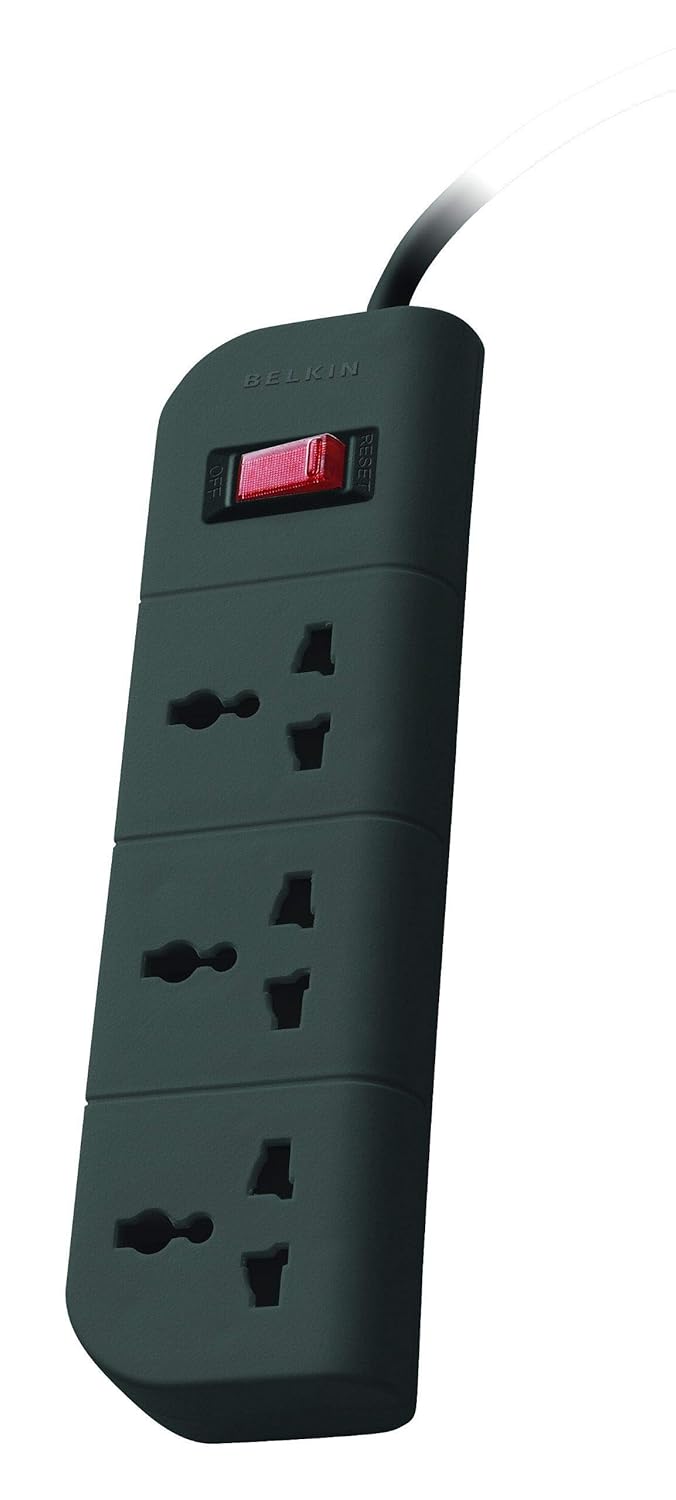 Belkin Economy Series 3-Socket Surge Protector Universal Socket - Grey