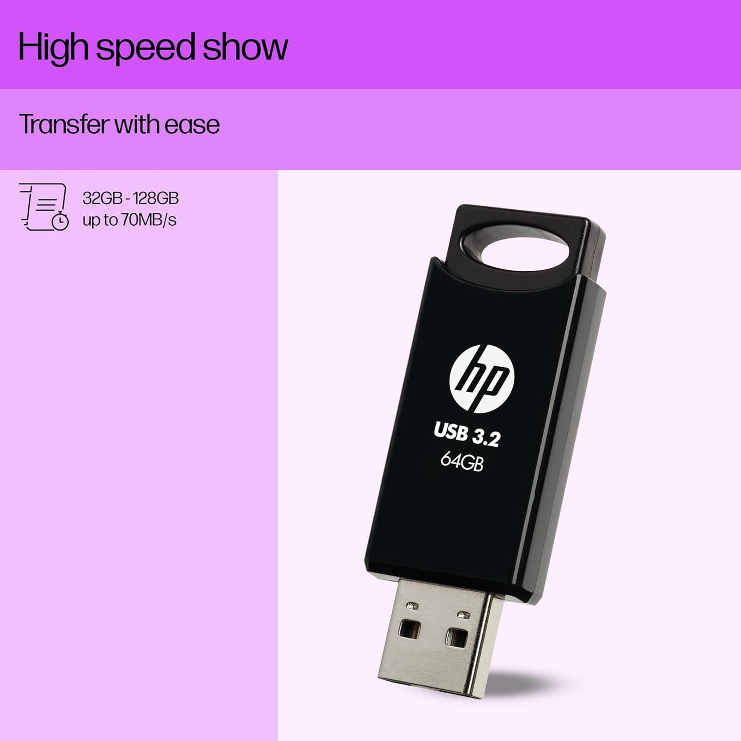 HP 64 GB 712w USB 3.2 Flash Drive - Black