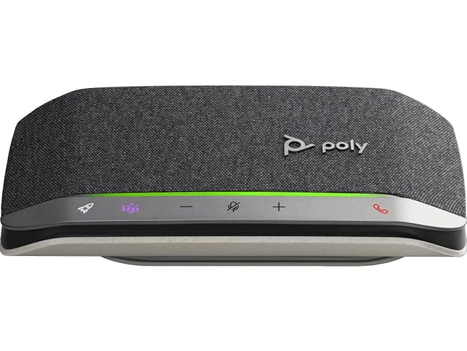 Poly Sync 20M Microsoft Teams Certified USB-C & Bluetooth Wireless Speakerphone - Silver