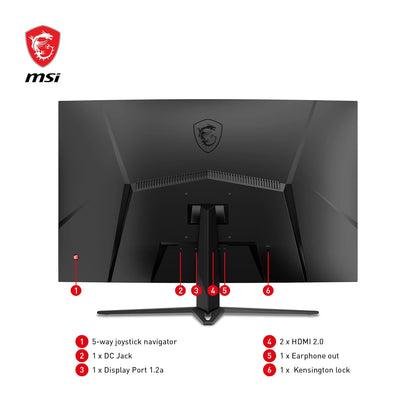 MSI G32C4X 32" FHD 250Hz 1ms VA AMD Freesync Curved Gaming Monitor