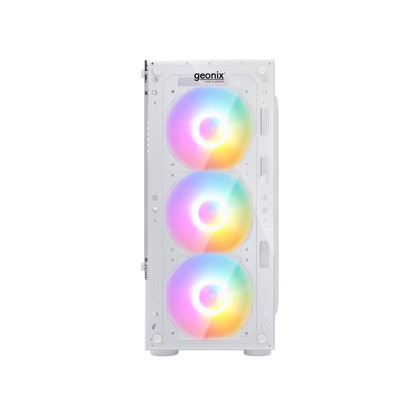 Geonix X20 Tempered Glass Computer Case 4 RGB Fans ATX Gaming Cabinet - White