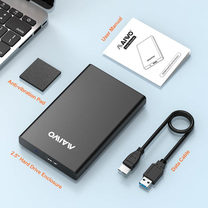 MAIWO 2.5” USB 3.0 SATA External SSD HDD Enclosure - Black
