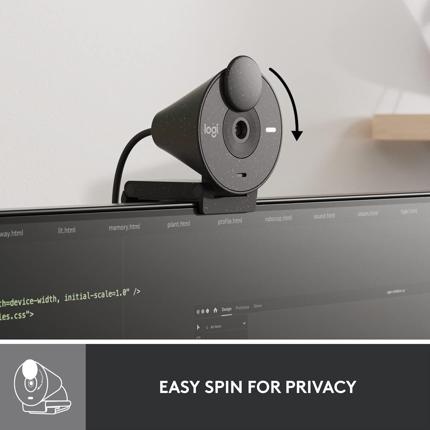 Logitech BRIO 300 FHD USB Type-C Graphite Webcam description image 10