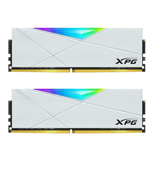XPG SPECTRIX D50 16GB (8*2) DDR4 RAM 3200MHz CL16 RGB Gaming Desktop Memory-White