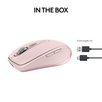 Logitech Master Series MX Anywhere 3S 8000 DPI Compact Wireless Mouse - Rose