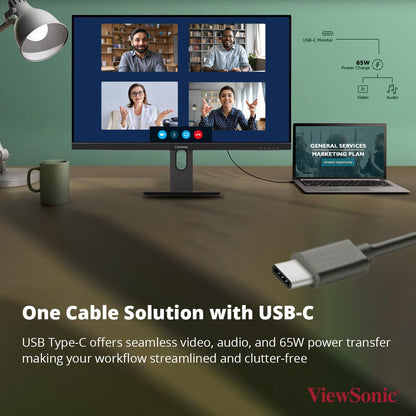 ViewSonic VX2762U-4K 27" 60Hz HDR10 4K UHD IPS HDR10 USB Type-C Monitor with Speakers