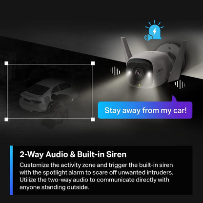 TP-Link ColorPro Tapo C325WB 4MP 2K QHD Weatherproof Outdoor Security Wi-Fi Camera - White