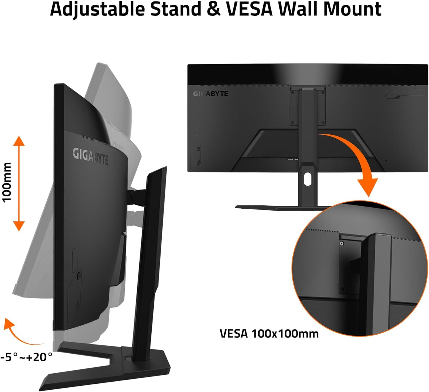 GIGABYTE GS34WQC 34" 120Hz 1440P WQHD HDR Ready VA Panel Curved Gaming Monitor