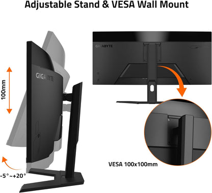 GIGABYTE GS34WQC 34" 120Hz 1440P WQHD HDR Ready VA Panel Curved Gaming Monitor