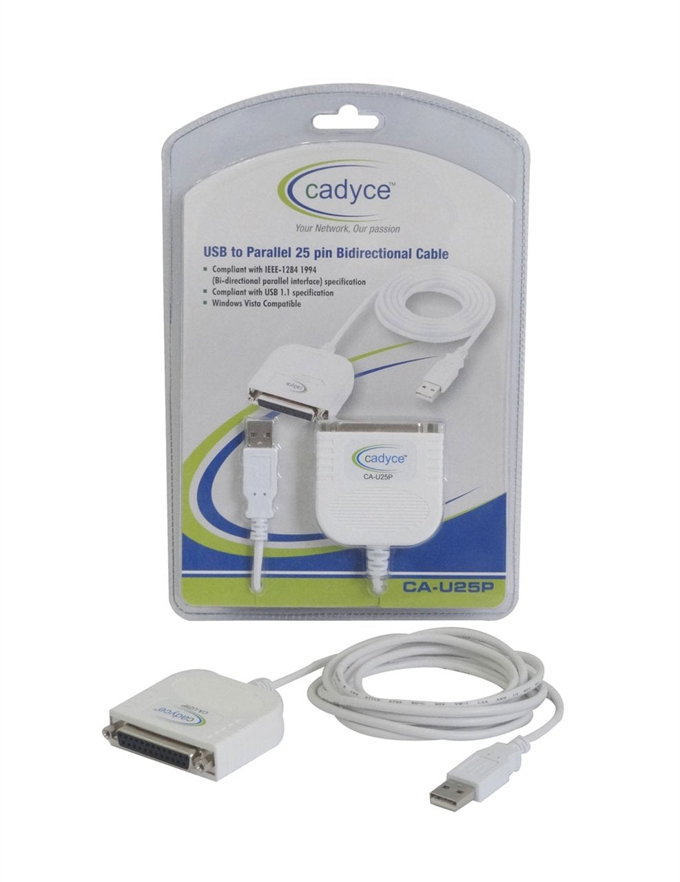 Cadyce CA-U25P USB to Parallel 25 Pin Bidirectional Cable
