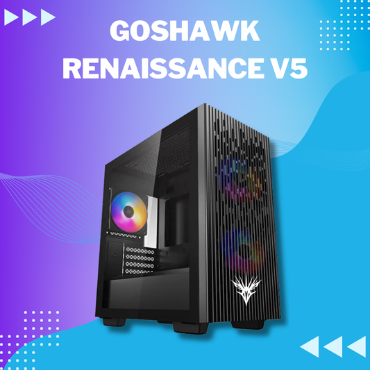 Goshawk Renaissance V5 AMD Ryzen 5 5500GT Desktop PC (Windows 11/GTX1650 GPU/16 GB RAM/500 GB SSD/2TB HDD) with Wired Keyboard and Mouse, 2 Years Warranty