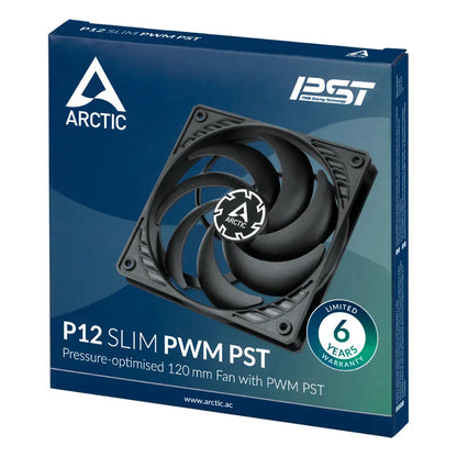 ARCTIC P12 Slim PWM PST 120mm Low-Profile Case Fan with Cable Splitter-tpstech.in
