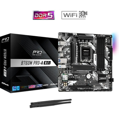 ASRock B760M PRO-A WIFI B760 Intel LGA1700 DDR5 Micro-ATX Motherboard-tpstech.in