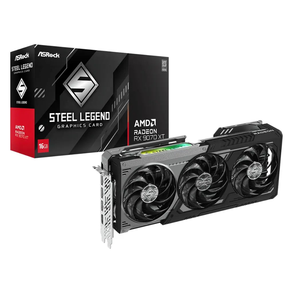 ASRock Radeon RX 9070 XT Steel Legend Dark RDNA 4 16GB GDDR6 Graphics Card-tpstech.in