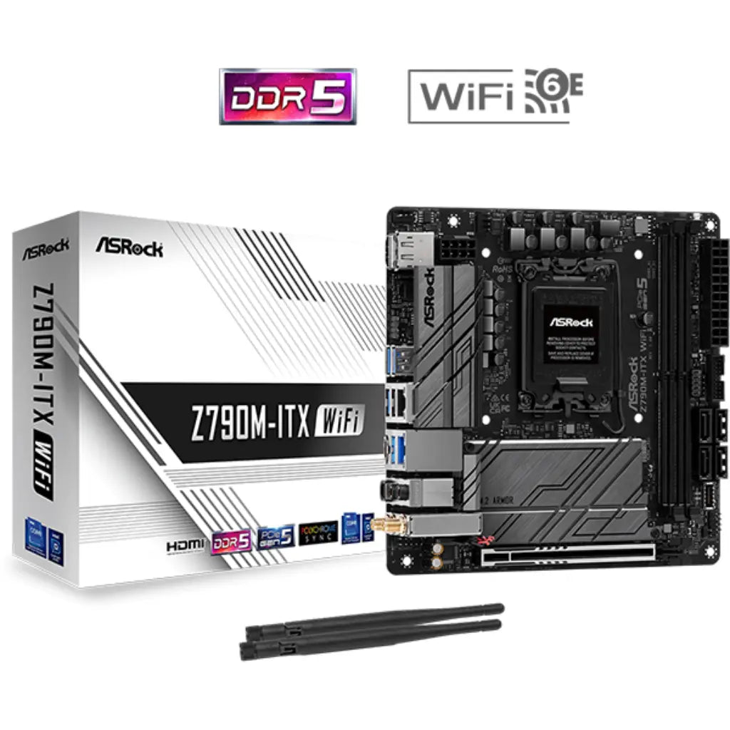 ASRock Z790M-ITX WiFi Z790 Intel LGA1700 DDR5 Mini-ITX Motherboard-tpstech.in