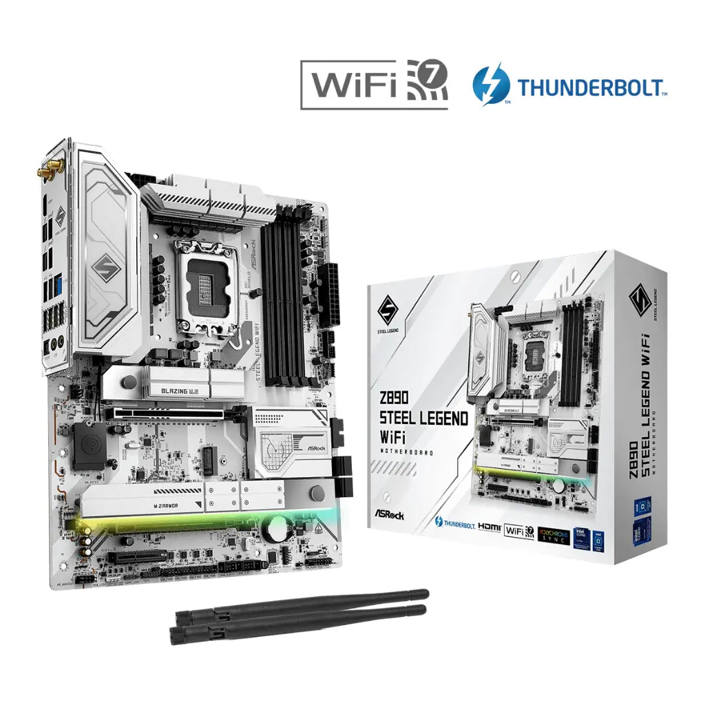 ASRock Z890 Steel Legend WiFi 7 Intel Z890 LGA1851 DDR5 ATX Motherboard-tpstech.in