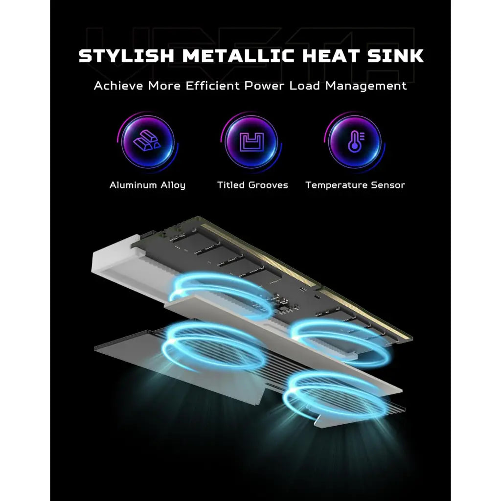 Acer Predator Vesta II DDR5 RAM 64GB (32GBx2) 6000MHz CL30 288-Pin Desktop Memory- Black -tpstech.in