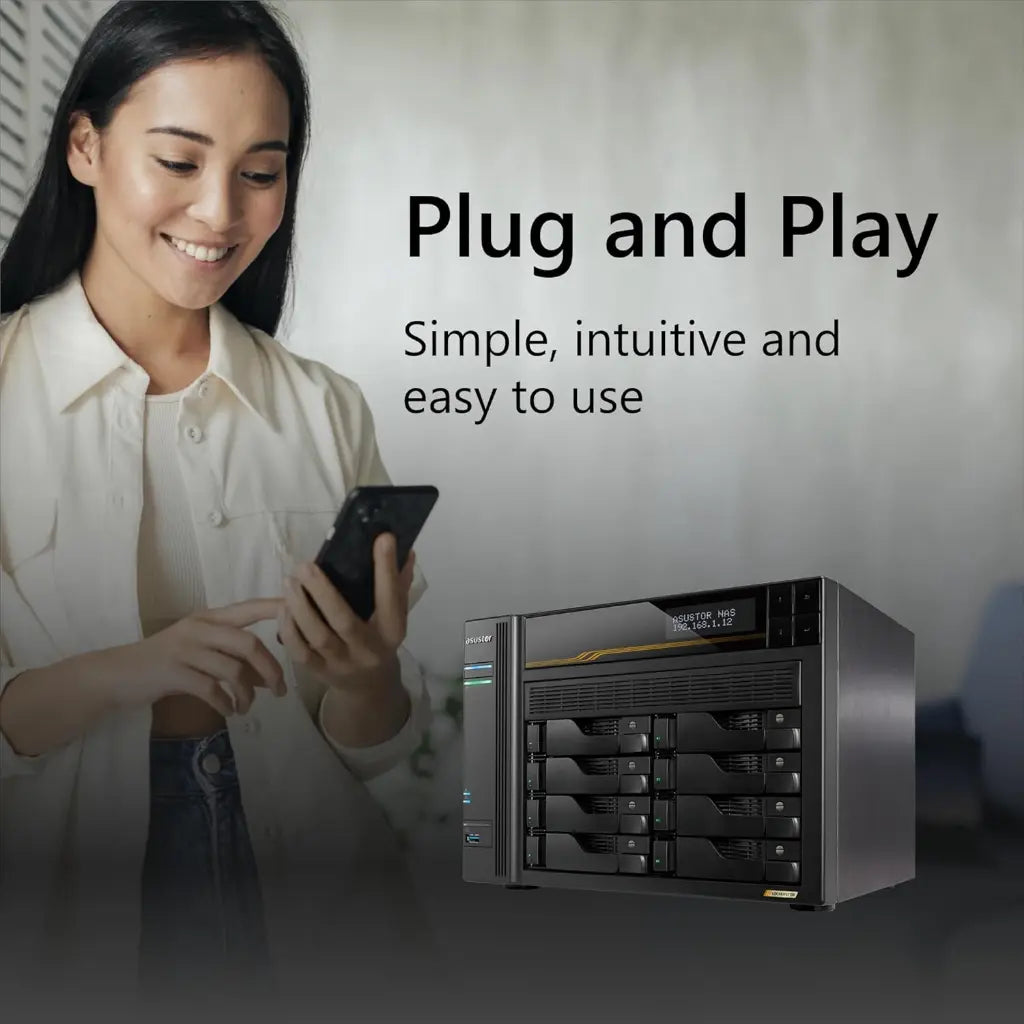 Asustor AS6808T Diskless 8-Bay NAS Ryzen Quad-Core 16GB DDR5 ECC Dual 10GbE USB4-tpstech.in