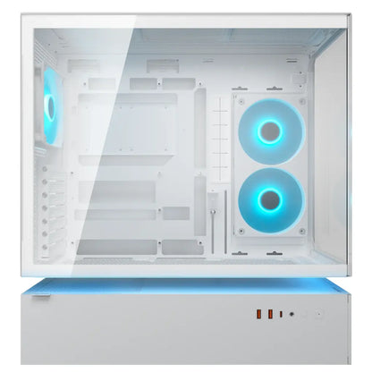 Cougar CFV235 Tempered Glass ATX Mid‑Tower Gaming Case with Central Floating Ventilation - White-tpstech.in
