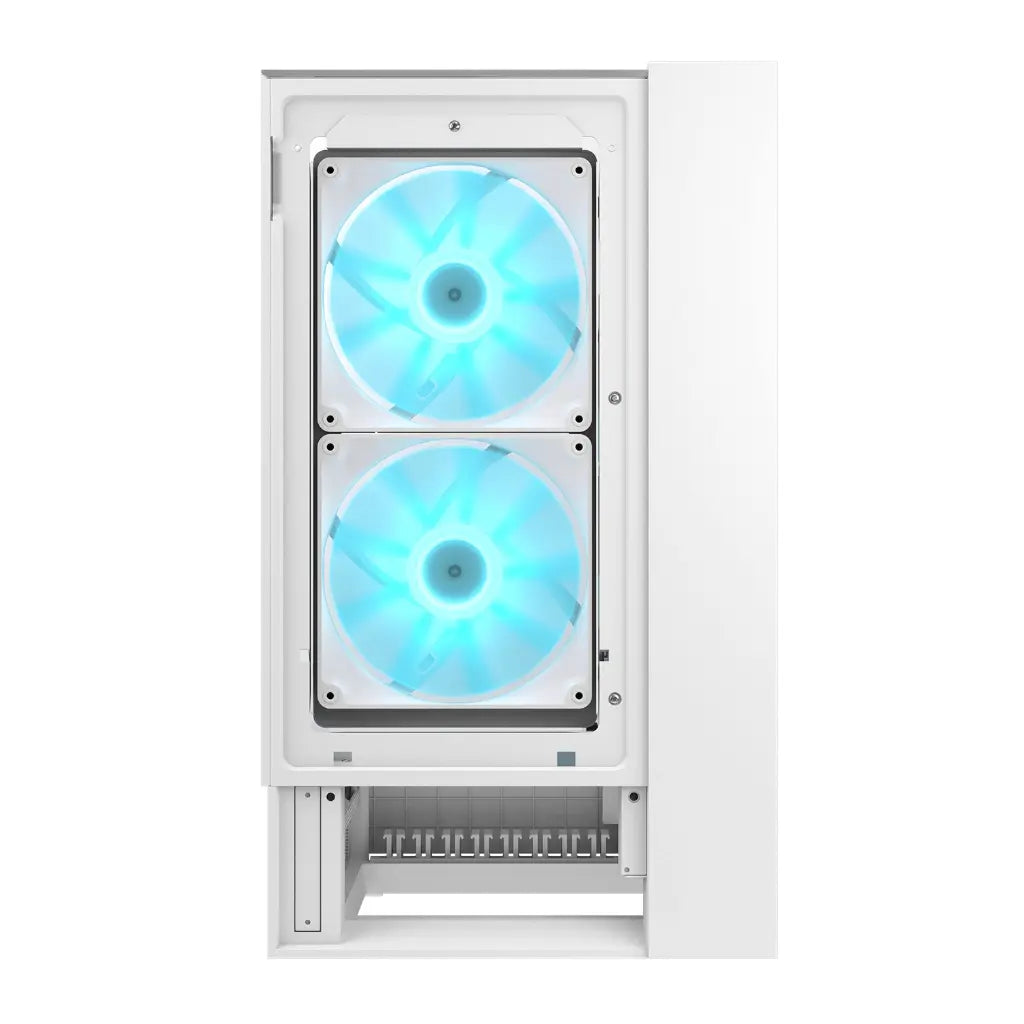 Cougar OmnyX Mid‑Tower PC Case with Omnidirectional Dynamic Flow Quad 160mm PWM Fans - White-tpstech.in