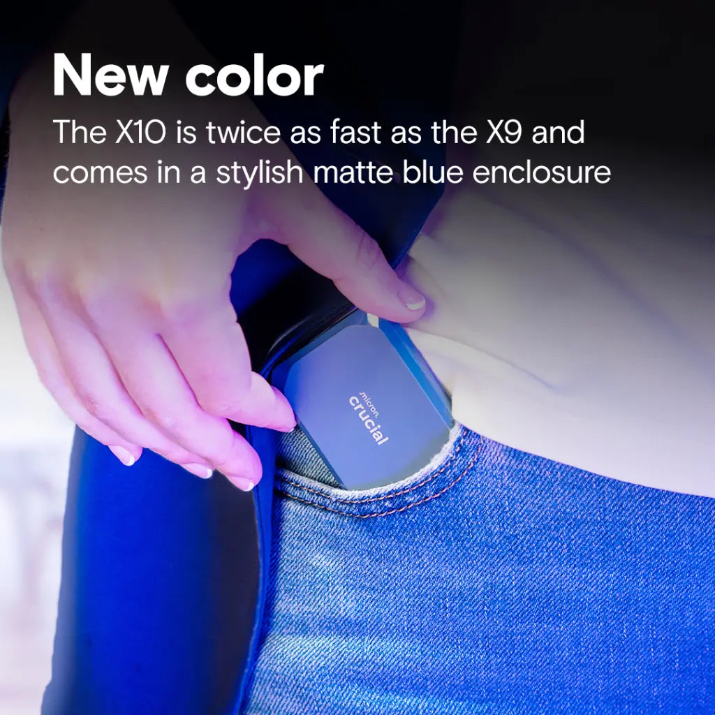 Crucial X10 1TB 2.5" USB Type C External Portable Solid State Drive - Blue-tpstech.in