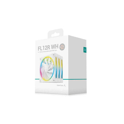 DeepCool FL12R WH 3in1 ARGB Reverse Blade 120mm PWM Case Fan Pack - White-tpstech.in