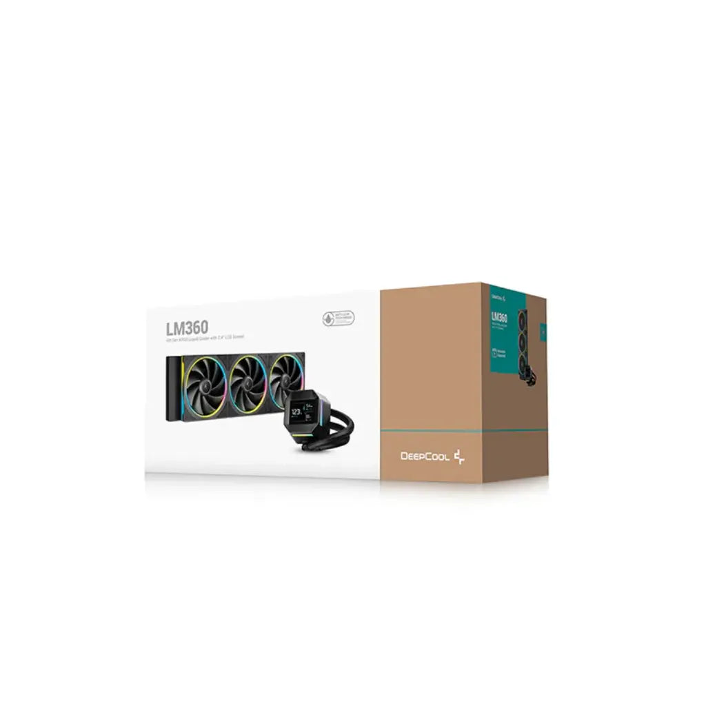 DeepCool LM360 6th Gen ARGB 360mm Liquid Cooler with 2.4" IPS LCD Display - Black-tpstech.in